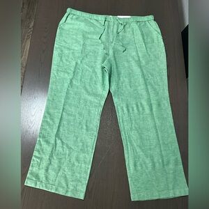 Coastal Pants”Liz ClaIborne”elástic Waist Green XXL, It doesn't stretch